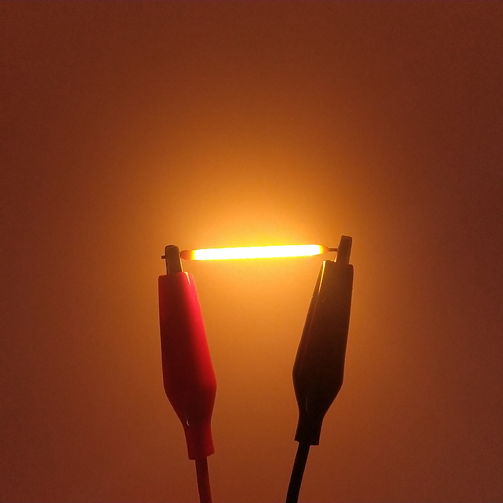 Світлодіодна нитка "філамент", біла дуже тепла 2200K, 38 мм, CZ-FILL-38UWW-3V