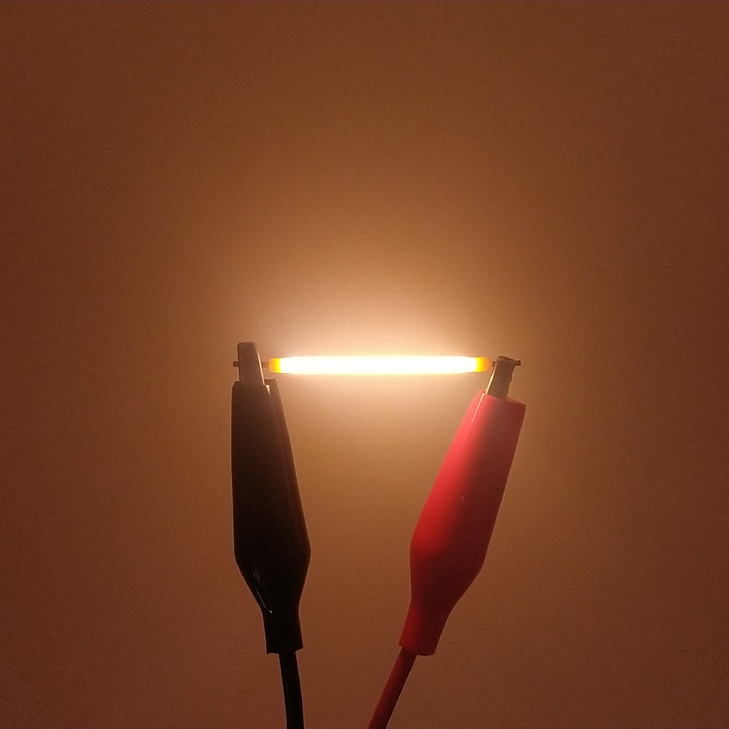 Світлодіодна нитка "філамент", біла тепла 2700K, 38 мм, CZ-FILL-38WW-3V