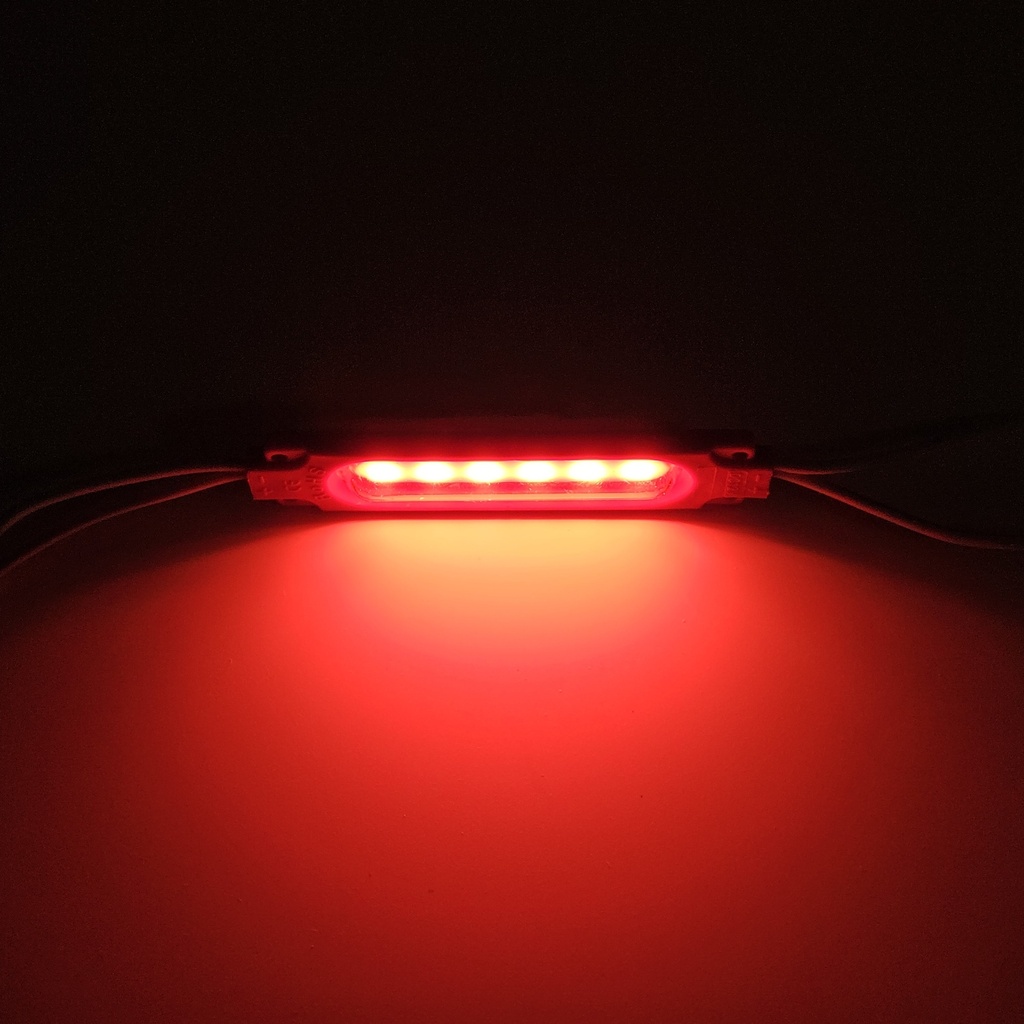 Модуль рекламний 12v COB 6816 прямокутний з лінзою Червоний