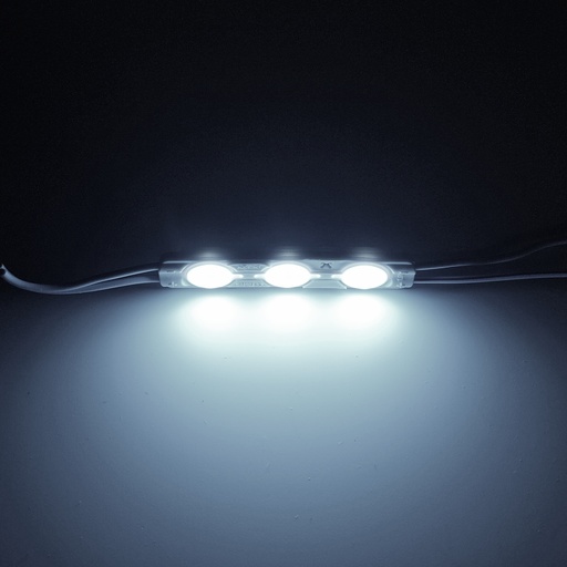 Модуль рекламний 12v 6011 прямокутний 3 діоди з лінзою Білий холодний